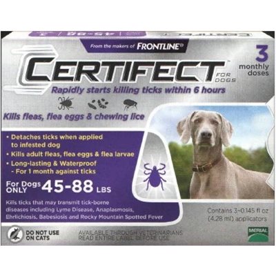 Certifect for Dogs & Puppies 45-88 Lbs 3pack